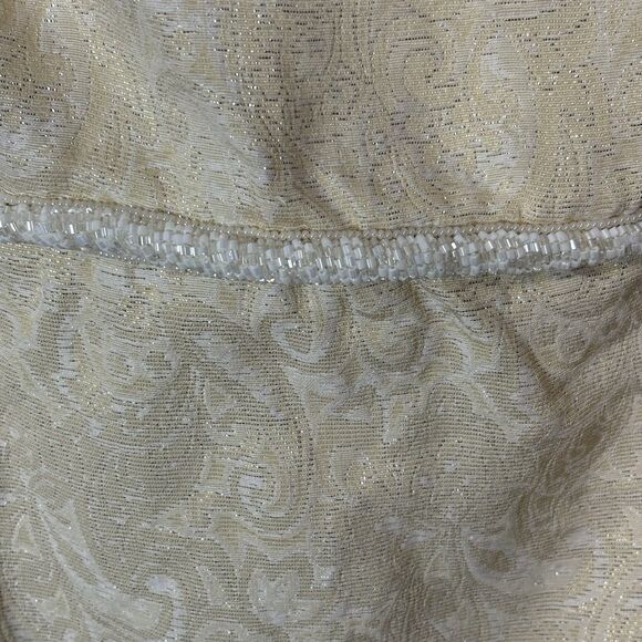 Vintage Badgley Mischka 90's Y2K Cocktail Dress Cream White Gold Brocade Size 6 - Picture 4 of 10